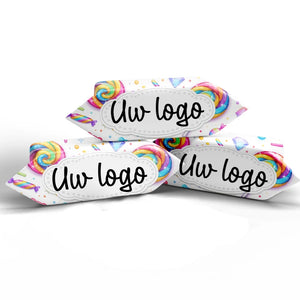 #B4314E Karamelbonbons met logo