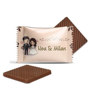 #B07E Mini chocolaatjes met eigen tekst voor bruiloften