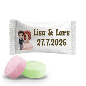 #B216E Fruitbonbons met eigen tekst voor bruiloften
