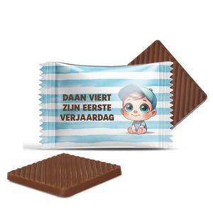 #B5051E Mini chocolaatjes met eigen tekst