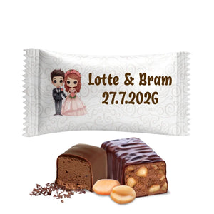 #B341E Chocoladebonbons met eigen tekst voor bruiloften