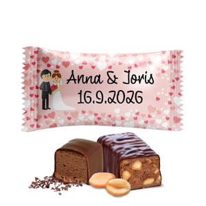 #B345E Chocoladebonbons met eigen tekst voor bruiloften