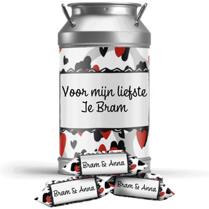 #N88L Karamelbonbons in blik met eigen tekst