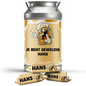 #N95L Karamelbonbons in blik met eigen tekst