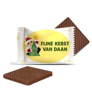 #3424 Mini chocolaatjes met eigen tekst – persoonlijk kerstcadeau