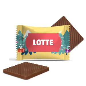 #3429 Mini chocolaatjes met eigen tekst – persoonlijk kerstcadeau