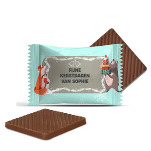 #3431 Mini chocolaatjes met eigen tekst – persoonlijk kerstcadeau