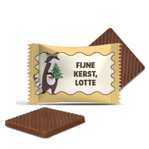 #3436 Mini chocolaatjes met eigen tekst – persoonlijk kerstcadeau