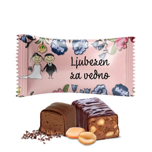 #S358E Čokoladni bonboni z lastnim besedilom za poroko