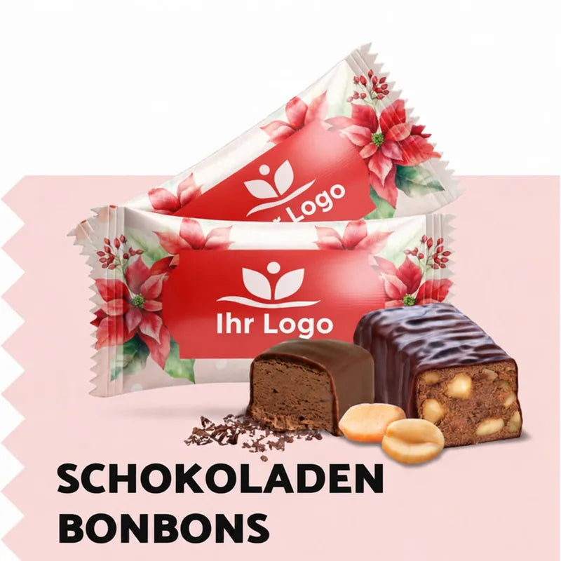 Schokoladenbonbons mit eigenem Text – Weihnachten