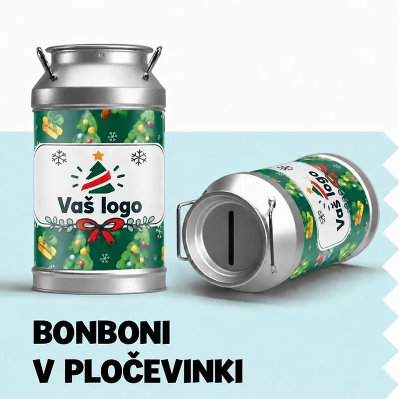 Bonboni v pločevinki z vašim logotipom – Božič